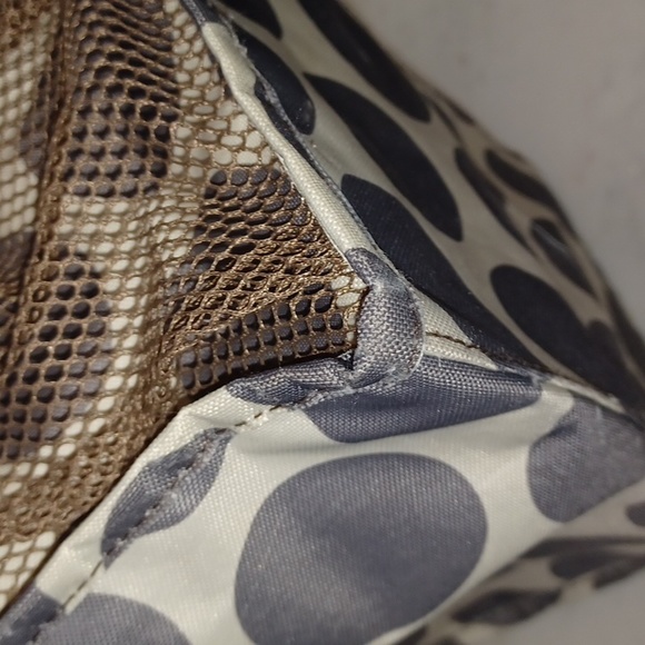 Thirty-One Organizing Keep It Caddy Tote Real Mod Dot Large Circles Gray Taupe - Picture 13 of 17